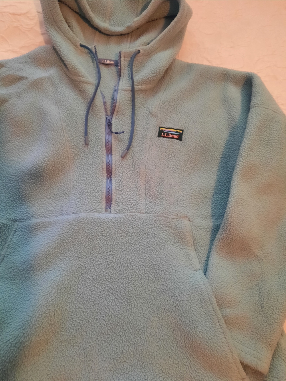 L.L. Bean Teal Half-Zip Sherpa Hoodie